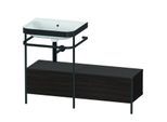 Duravit Happy D.2 Plus Möbelwaschtisch-Kombination HP4760N6969 120x49cm, mit Metallkonsole, ohne Hahnloch, nussbaum gebürstet