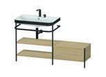 Duravit Happy D.2 Plus Möbelwaschtisch-Kombination HP4752E7171 140 x 49 cm, 2 Hahnlöcher, mediterrane Eiche, mit Metallkonsole