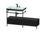 Duravit Happy D.2 Plus Möbelwaschtisch-Kombination HP4762E6969 140x49cm, mit Metallkonsole, 2 Hahnlöcher, nussbaum gebürstet