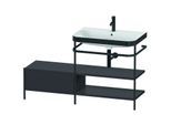 Duravit Happy D.2 Plus Möbelwaschtisch-Kombination HP4747O8080 140 x 49 cm, 1 Hahnloch, graphit supermatt, mit Metallkonsole