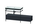 Duravit Happy D.2 Plus Möbelwaschtisch-Kombination HP4763N8080 160x49cm, mit Metallkonsole, ohne Hahnloch, graphit supermatt