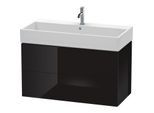 Duravit L-Cube Waschtisch-Unterschrank LC627804040 98,4x 45,9 cm, schwarz hochglanz, 2 Schubkästen, wandhängend