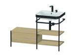 Duravit Happy D.2 Plus Möbelwaschtisch-Kombination HP4745E7171 120 x 49 cm, 2 Hahnlöcher, mediterrane Eiche, mit Metallkonsole