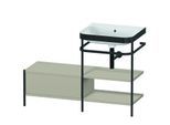 Duravit Happy D.2 Plus Möbelwaschtisch-Kombination HP4745N6060 120 x 49 cm, ohne Hahnloch, taupe seidenmatt, mit Metallkonsole