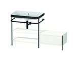 Duravit Happy D.2 Plus Möbelwaschtisch-Kombination HP4752N3636 140 x 49 cm, ohne Hahnloch, weiß seidenmatt, mit Metallkonsole