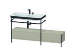 Duravit Happy D.2 Plus Möbelwaschtisch-Kombination HP4763E6060 160x49cm, mit Metallkonsole, 2 Hahnlöcher, taupe seidenmatt