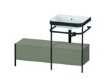 Duravit Happy D.2 Plus Möbelwaschtisch-Kombination HP4755N9292 120x49cm, mit Metallkonsole, ohne Hahnloch, steingrau seidenmatt