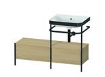 Duravit Happy D.2 Plus Möbelwaschtisch-Kombination HP4755N7171 120x49cm, mit Metallkonsole, ohne Hahnloch, mediterrane Eiche