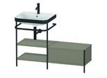 Duravit Happy D.2 Plus Möbelwaschtisch-Kombination HP4750O9292 120 x 49 cm, 1 Hahnloch, steingrau seidenmatt, mit Metallkonsole