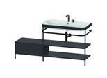 Duravit Happy D.2 Plus Möbelwaschtisch-Kombination HP4748E8080 160 x 49 cm, 2 Hahnlöcher, graphit supermatt, mit Metallkonsole