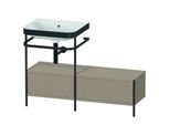 Duravit Happy D.2 Plus Möbelwaschtisch-Kombination HP4760N7575 120x49cm, mit Metallkonsole, ohne Hahnloch, leinen