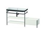 Duravit Happy D.2 Plus Möbelwaschtisch-Kombination HP4753N3939 160 x 49 cm, ohne Hahnloch, nordic weiß seidenmatt, mit Metallkonsole