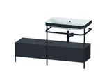 Duravit Happy D.2 Plus Möbelwaschtisch-Kombination HP4757N8080 140x49cm, mit Metallkonsole, ohne Hahnloch, graphit supermatt