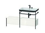 Duravit Happy D.2 Plus Möbelwaschtisch-Kombination HP4757E2222 140x49cm, mit Metallkonsole, 2 Hahnlöcher, weiß hochglanz
