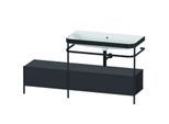 Duravit Happy D.2 Plus Möbelwaschtisch-Kombination HP4758N8080 160x49cm, mit Metallkonsole, ohne Hahnloch, graphit supermatt