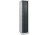 C+P Schließfachschrank Resisto, 1 Abteil, 4 Fächer, B 396 x T 640 x H 1950 mm, Lichtgrau/Anthrazitgrau