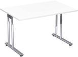 Schreibtisch PALENQUE, C-Fuß, Rechteck, B 1200 x T 800 x H 680-820 mm, weiß