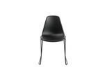 Schalenstuhl Topstar T2020, Kufengestell, ergonomische Sitzschale, stapelbar bis 4 Stück, Sitzhöhe 450 mm, 2er-Set, ohne Armlehnen, schwarz/schwarz
