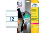 Avery Zweckform Etiketten L7913-10, ultraresistent, geeignet für Laserdrucker, 99,1 x 42,3 mm, 120 Stück/10 A4-Bogen, Polyethylen-Folie, weiß