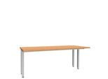 Schäfer Shop Genius Schreibtisch MODENA FLEX, 4-Fuß-Quadratrohr, verkürzte Seitenteile, B 1800 mm, buche