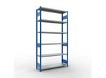 Schulte MULTIplus250 Steckregal, Grundregal, 6 Fachböden, bis 250 kg je Fachboden, werkzeuglos montierbar, B 1300 x T 400 x H 2500, enzianblau/verzinkt