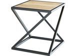 Beistelltisch X, Quadratform, X-Fuß-Gestell, B 500 x T 500 x H 530 mm, desinfektionsmittelbeständig, Eiche Rustique