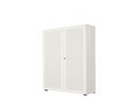 Flügeltürenschrank, 2-türig, Akustikfront, 1000 x 1930 mm, 5 OH, weiß