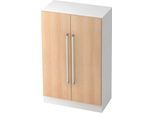 Aktenschrank TARVIS, mit Griff ohne Schloss, 3 Ordnerhöhen, B 800 x T 420 x H 1270 mm, weiß/Eiche-Dekor