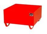 Stahl-Auffangwanne ohne Gitterrost, 800 x 800 mm, rot RAL 3000