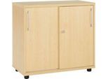 Schäfer Shop Select Anstellschiebetürenschrank, aus Holz, 2 Fachböden, B 800 mm x T 421 x H 750 mm, Ahorn