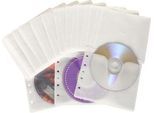 CD/DVD-Vliestaschen, abheftbar, Universal-Lochung, weiß