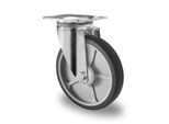 CASCOO Lenkrolle P2G2, mit Rad-ø 200 mm x B 40 mm, Polypropylen-Felge, Elastomer-Lauffläche, grau, Kugellager, bis 250 kg