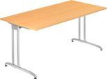 Schreibtisch TARA, C-Fuß, Rechteck, B 1600 x T 800 x H 720 mm, Buche-Dekor