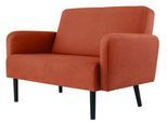 Zweisitzer Sofa meet by Paperflow LISBOA, Stoffbezug rostfarben, Fußgestell schwarz, B 1240 x T 815 x H 830 mm
