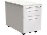 Rollcontainer Toledo, Utensilienauszug, Schublade, HR-Auszug, B 420 x T 800 x H 540 mm, abschließbar, weiß