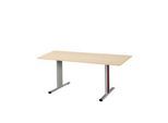 Schäfer Shop Select Besprechungstisch Planova Basic, Rechteck, T-Fuß, B 1600 x T 800 x H 717 mm, Ahorn/weißaluminium RAL 9006