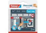 tesa® Powerstrips CLICK SMALL, 1,8 kg, 4 x 2 Streifen, selbstklebend, ideal für kleine Deko-Objekte