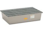 GFK-Auffangwanne 220/2 CEMO, 220 l Auffangvolumen, B 1280 x T 850 x H 290 mm, mit GFK-Gitterrost