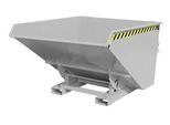 Bauer Kippbehälter EXPO-E 1700, mit Rollen, Deichsel & Ablasshahn, öl-/wasserdicht, abrollend, B 1570 x T 1720 x H 1095 mm, mausgrau RAL 7005