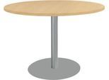 Schäfer Shop Select Besprechungstisch BST, bis 6 Personen, Kreis, Tellerfuß, B 1200 x T 1200 x H 617-817 mm, Buche/weißaluminium RAL 9006