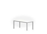 Schreibtisch NEVADA, 4-Fuß, Rechteck, Quadratrohr, B 1600 x T 800 x H 740 mm, weiß/alusilber