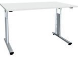 Schreibtisch ALICANTE, C-Fuß, Rechteck, B 1200 x T 800 x H 680-820 mm, lichtgrau