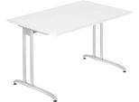 Schreibtisch TARA, C-Fuß, Rechteck, B 1200 x T 800 x H 720 mm, weiß