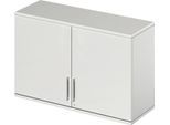 Schäfer Shop Genius Aufsatzschrank TETRIS WOOD, 2 OH, B 1200 mm, abschließbar, lichtgrau