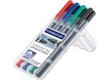 STAEDTLER Permanent-Marker Lumocolor duo, 4er-Set