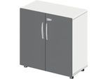 Schäfer Shop Select Schrank LOGIN, 2 Ordnerhöhen, B 800 x T 420 x H 788 mm, weiß/graphit