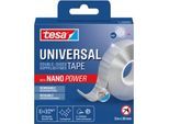 tesa® Universal doppelseitiges Tape Nano Power, bis 5 kg/m, 3m x 30mm, hochtransparent