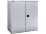 Schäfer Shop Genius Flügeltürenschrank FS, Stahl, mit Belüftungslöchern, B 1055 x T 520 x H 1105 mm, 3 OH, Weißalu/Weißalu, bis 300 kg