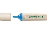 edding Textmarker 24 EcoLine, zu 90 % aus nachwachsenden Rohstoffen, Blauer Engel, nachfüllbar, Schreibfarbe blau, 10 Stück