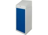 Werkzeugschrank mit Schreibpult, Flügeltür, 2 Böden, 1 Schub, B 500 x T 500 x H 1200 mm, abschließbar, lichtgrau/blau
